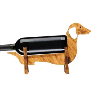 Wooden Display Wine Holder Kitchen Decor Wood Display Wine Bottle Holder Dog Figure Holder Animal Wine Rack Liquor Shelf For