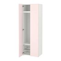 SMÅSTAD 衣櫃/衣櫥, 白色/淺粉紅色, 60x42x181 公分