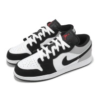 【NIKE 耐吉】休閒鞋 Air Jordan 1 Low GS Panda Toe 大童 女鞋 白 黑 銀 AJ1(HF3188-106)