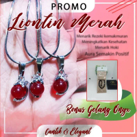 Promo Kalung Liontin Batu Merah Delima Siam - Kalung Terapi Kesehatan