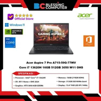 Acer Aspire 7 Pro A71559G 77WV Core i7 13620H 16GB 512GB 3050 W11 OHS