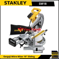 Exclusive Sale Stanley Sm18 Mesin Potong Gergaji Kayu Alumunium Mitre Miter Sliding Saw 10\ 254Mm Pa