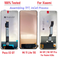 NEW Tested Display For Xiaomi Mi 11 Lite 5G Mi 10T Pro 11T LCD Touch Screen Digitizer Assembly Display Poco X3 GT Replacement