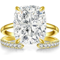 Bộ nhẫn đính hôn 3CT/5CT kiểu dáng đệm dài dành cho nữ, nhẫn hứa hẹn cưới đính đá Cubic Zirconia, nh