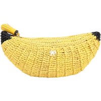 ANYA HINDMARCH Banana 香蕉造型拉菲草編織萬用手拿包