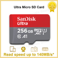 SanDisk Ultra MicroSDXC UHS-I Memory Card C10 U1 Full HD A1 64G 128G 256G 512G max to 140MB/s Micro SD Cards for Camare Phone