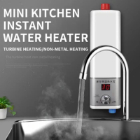 5500W Mini Kitchen Water Heater Instant Digital Thermostatic Electric Water Heater Kitchen Bathroom