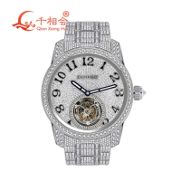 Full of Moissanite Wrist Luxury Watch For Men mechanical Wrist watch D white VVS Moissanite Men Jewelry Watch