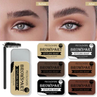 PECOLOVERS Eyebrow Gel Wax Brow Soap 6 Color Tint Eyebrow Enhancer Natural Makeup Soap Brow Sculpt Lift Make-up for Women
