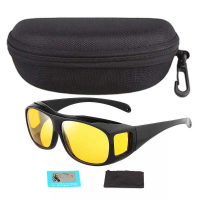 Night Vision Glasses for Driving Fit Over Glasses Anti-Glare Sunglasses Yellow Polarized Sunglasses