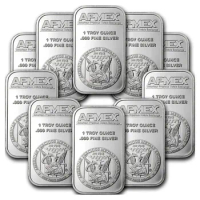America 1 oz APMEX Silver Bar Creative Gifts Brass Core No Magnetic Acrylic Transparent Packaging