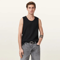 【ALLSAINTS】DENVER 棉質寬鬆無袖背心-黑 MD140Y(舒適版型)