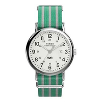 Jam Tangan Unisex Timex Weekender TW2Y08800 Indiglo White Dial Dual Tone Fabric Strap