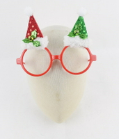 雙色聖誕帽造型眼鏡，聖誕節/派對/尾牙/表演/角色扮演/面具/舞會/搞怪/春酒/道具/造型眼鏡/慶生/佈置，X射線【X004080】