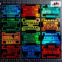 isi 15 Stiker Kata-Kata Bijak Set Anti Air Hologram Sticker Aksesoris Mobil Motor Setiker CCTV Truck