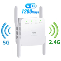 WiFi Repeater 5G Wifi Amplifier Signal 1200Mbps Wifi Extender Network Wi fi Booster 5 Ghz Long Range Wireless Wi-fi Repeater