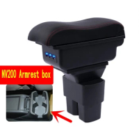 For Nissan NV200 Evalia Armrest Box Arm Elbow Rest Center Console Storage Case Modification Accessories with Cup Holder USB Port