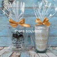 SOUVENIR GELAS PERNIKAHAN GELAS jamu BENING TANPA GAGANG KEMAS PLSTIK