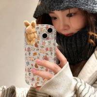 เคส 3D, การออกแบบหมีการ์ตูนตุ๊กตากระต่ายอินเทรนด์, เข้ากันได้กับ Vivo Y78, Y75, Y38, Y28, Y35, Y15S,