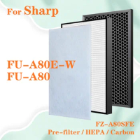 Replacement Sharp FUA80EW FZ-A80SFE Air Purifier HEPA &amp; Deodorizing carbon Filter FU-A80E-W FUA80 FU-A80 FU-A80TA FZA80SFE