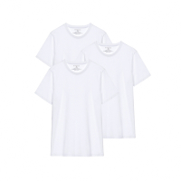 GIORDANO 男裝簡約素色純棉圓領短袖T恤(三件裝) - 51 標誌白3入