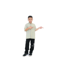 Kemko hasan boy by sukahijab kain kancing katun kerah - kombinasi lembut muslim navy pendek koko Baj