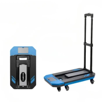 Folding Trolley Aluminum Alloy Home Shopping Trolley Vehicle-mounted Universal Wheel Folding Small Trolley