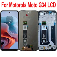 6.5“ For Motorola Moto G34 LCD Display Touch Panel With Frame Digitizer Assembly Screen Replacement For Moto G34 LCD With Frame