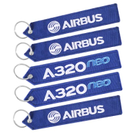 1PC AIRBUS Keychain Motorcycle Car Embroider Key Ring A320 Aviation KeyRing Chain For Aviation Gift Strap Lanyard For Bag Zipper