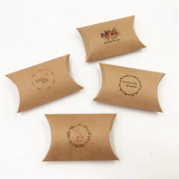 50pcs 80*55*20mm Kraft Paper Pillow Box For Jewelry Watches Case&amp;Box Candy Present Protection Pouch
