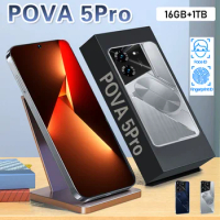 Pova 5 Pro Mobile Phones 6.8HD Screen SmartPhone Original 16GB+1TB 4G 5G Dual Sim Celulares Android Unlocked 6800mAh Cell Phone