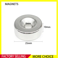 1/2/5/10/15PCS 25x10-6 mm Disc Countersunk Neodymium Magnet 25*10 mm Hole 6mm 25X10-6mm N35 Round Permanent Magnet 25*10-6