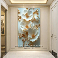 Wallpaper Dinding Bunga 3d, Wallpaper Stiker Bunga 3d, Wallpaper Bunga 3d Timbul, Stiker Murah, Wall