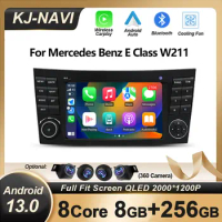 8" Android13 Car Carplay Player For Mercedes Benz E Class W211 Video RadiosTereo Bluetooth Speaker GPS Navigation Multimedia DSP