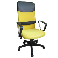 Dr.DIY D型扶手(透氣網布)高背主管椅/辦公椅/電腦椅(黃色)