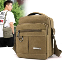 Outdoor Sling Bag Canvas Shoulder Bag Men Sport Bag Portable Mountaineering Fishing Bag Outdoor Waterproof Multifunctional Bag