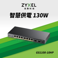 ZyXEL合勤 8埠GbE企業級區域網路交換器GS1100-10HP(Rev.B1)