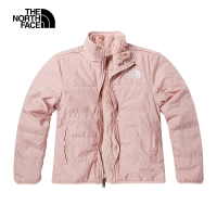 【The North Face】北面兒童粉色防潑水保暖兩面穿立領鋪棉外套｜82YCLK6