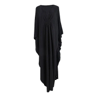 New Solid Color Middle Braided Long Robe Beach Long Dress Loose Bikini Cover-Up Swimsuit Sun Protect