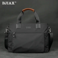BJIAX New Men Bag Horizontal Business Casual Handbag Nylon Oxford Cloth Canvas Bag Crossbody Bag Briefcase