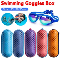 Swim Goggle Case Swimming Goggles Protection Box with Clip &amp; Drain Holes Goggles Protective Case Breathable for Outdoor Swimming