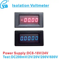 YB5145Ai LED Digital DC Isolated Voltmeter DC 200mV 2V 20V 200V 600V Voltage Meter 0.4'' LED Volt Panel Meter Voltmetre 4.5 Volt