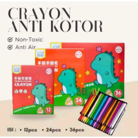 NEE STAR Crayon Triangle Plastik Krayon Anak Non Toxic Waterproof Isi 36 Warna Anti Kotor dan Anti A