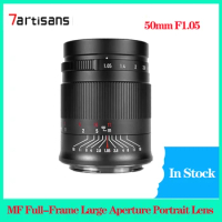 7artisans 50mm F1.05 Full-Frame Large Aperture Portrait Camera Lens MF For Nikon Z6 For Sony E Canon RF Mirrorless Camera