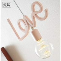 韓式可愛浪漫單頭吧臺小吊燈創意字母兒童公主房女孩臥室陽臺飄窗