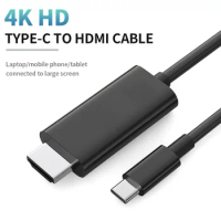 Type-c to HDMI 4K30Hz High-Definition Co-screen Cable Black ABS 6.6ft 4K for Monitor MAC iPad pro MacBook air Chromebook TV