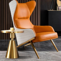 Nordic orange armchair modern luxury lounge lounge chair lazy American tiger chair single sofa