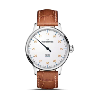 【MeisterSinger 明斯特單指針】AM901G N°3 白色自動上鍊手錶(機械錶 男錶 自動上鍊)