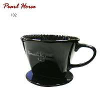 【PEARL HORSE】滴漏陶器咖啡濾杯 2-4杯份 黑色