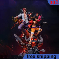 50cm One Piece Anime Figures Monkey D Luffy Red Hair Shanks Inheritance and Bond Action Figure Collect Pvc Model Doll Gift Toys